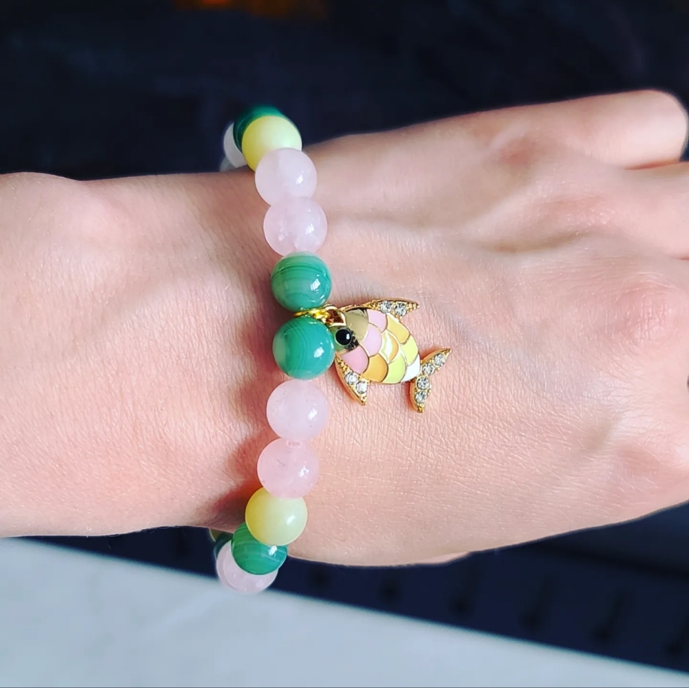 Rose Quartz,  Agate bracelet